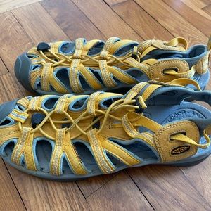 Keen Gray and Yellow Whisper Waterproof Women's Hiking Sandals Size 11